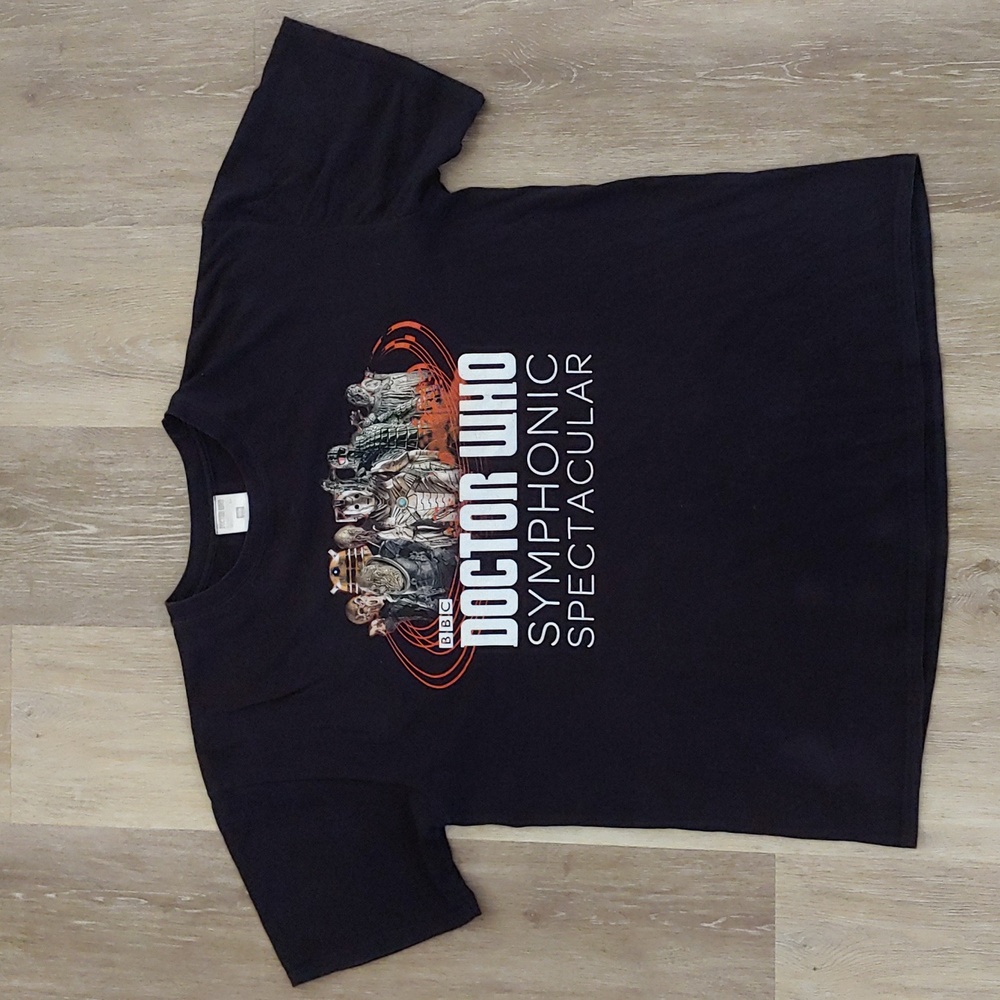 BBC Doctor Who Symphonic Spectacular Graphic T-Shirt Black Size XL